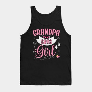 Grandpa says Girl cute baby matching family party Tank Top